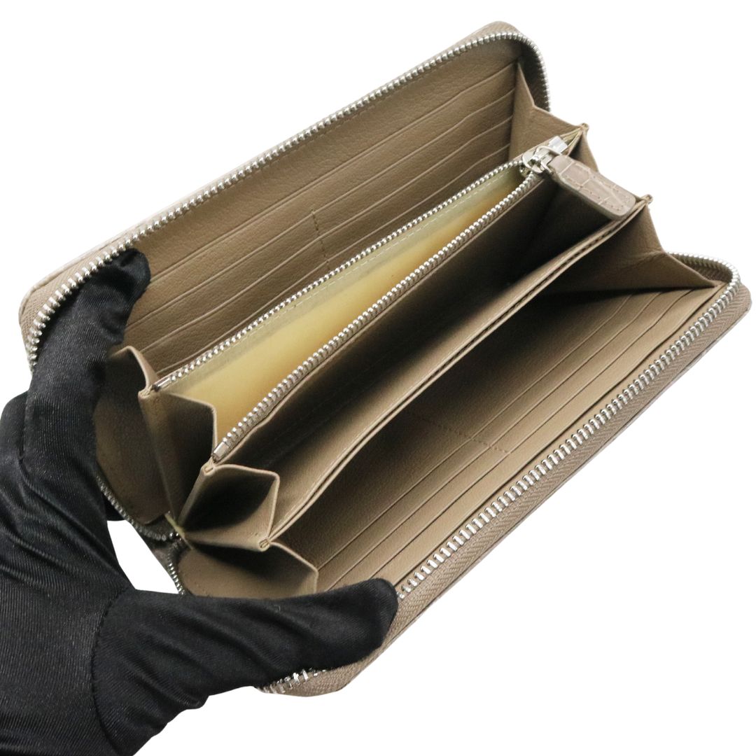 オリジナル<br>クロコダイル ロングウォレット<br>シャイングレージュ/シルバー金具<br>【NEW】