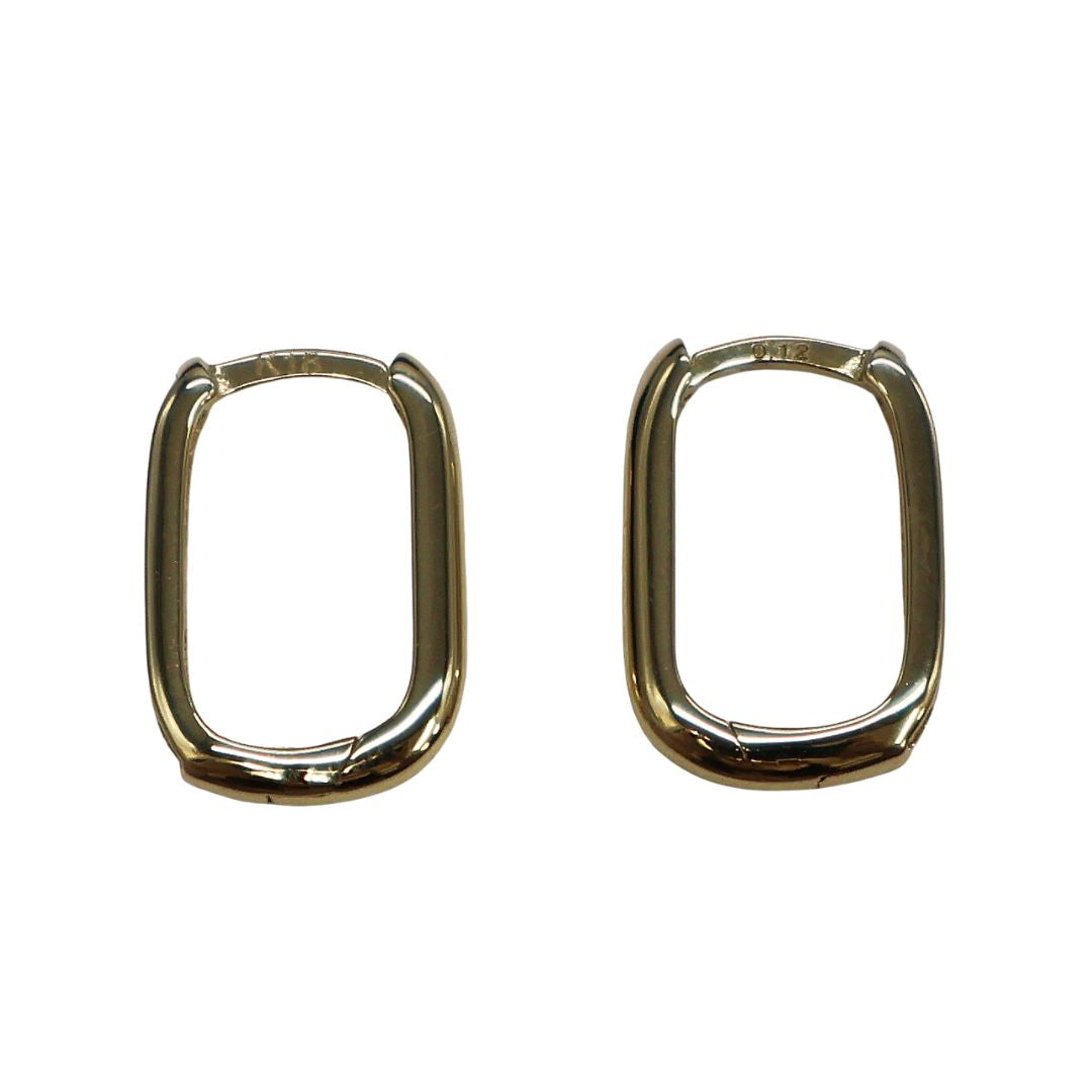 K18YG D0.12ct<br>ダイヤモンド スクエア<br>フープピアス<br>【NEW】