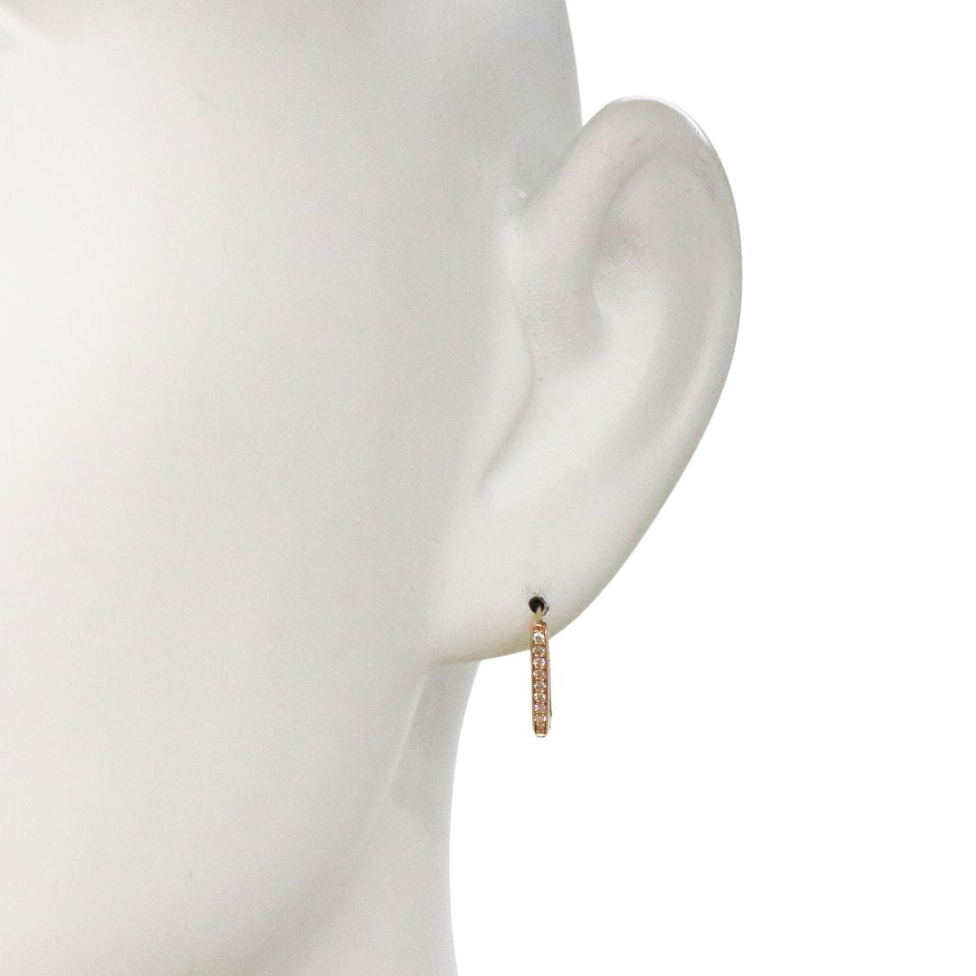 K18PG D0.12ct<br>ダイヤモンド スクエア<br>フープピアス<br>【NEW】