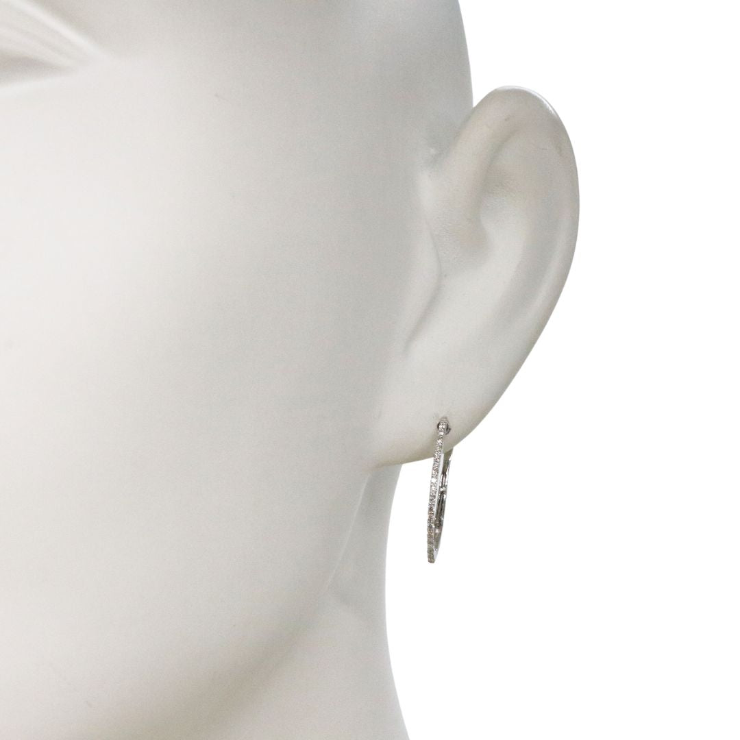 PT900 D0.20ct<br>ダイヤモンド フープピアス<br>【NEW】