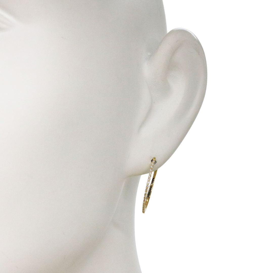 K18YG D0.20ct<br>ダイヤモンド フープピアス<br>【NEW】