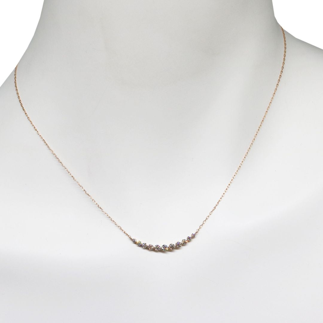 ORIGINAL JEWELRY<br>【オリジナルジュエリー】<br>K18PG/D0.50ct<br>ダイヤモンド アーチネックレス<br>【NEW】