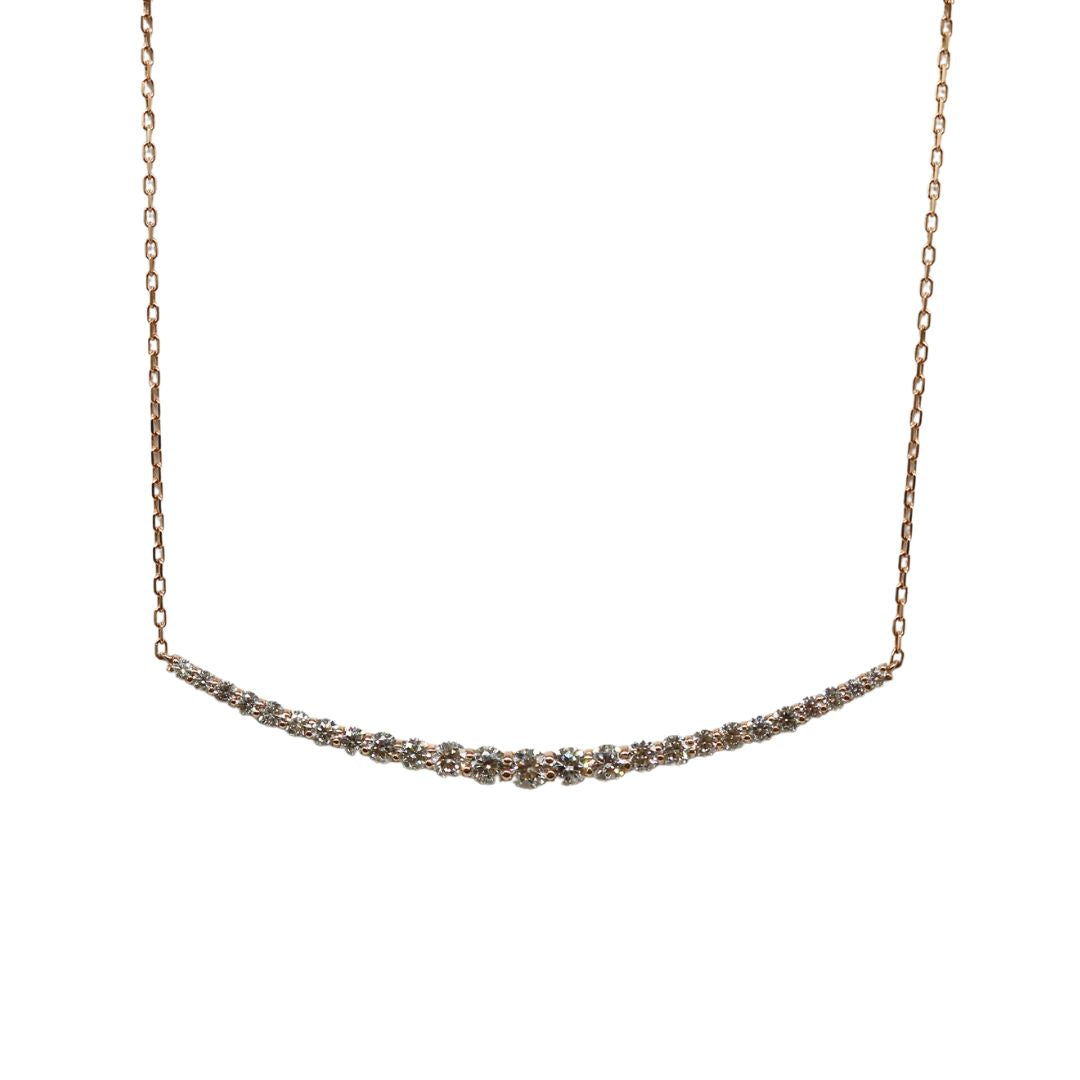 ORIGINAL JEWELRY<br>【オリジナルジュエリー】<br>K18PG/D1.00ct<br>ダイヤモンド アーチネックレス<br>【NEW】