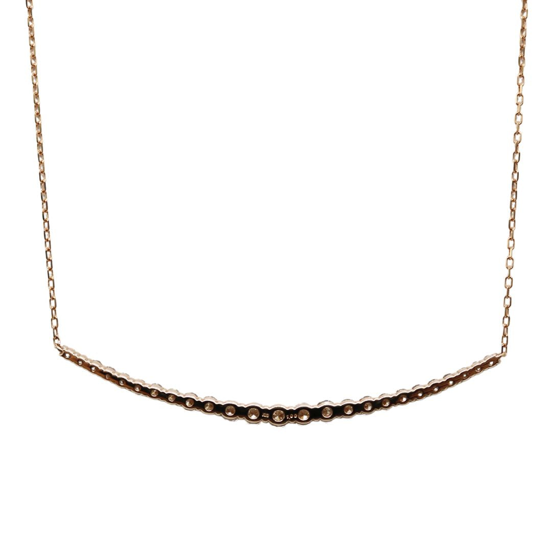 ORIGINAL JEWELRY<br>【オリジナルジュエリー】<br>K18PG/D1.00ct<br>ダイヤモンド アーチネックレス<br>【NEW】