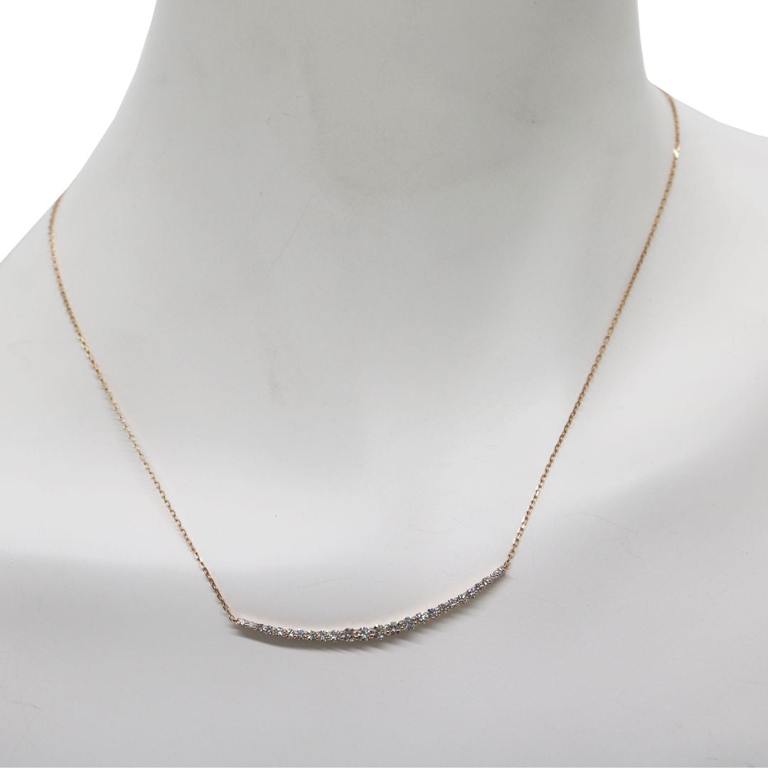 ORIGINAL JEWELRY<br>【オリジナルジュエリー】<br>K18PG/D1.00ct<br>ダイヤモンド アーチネックレス<br>【NEW】