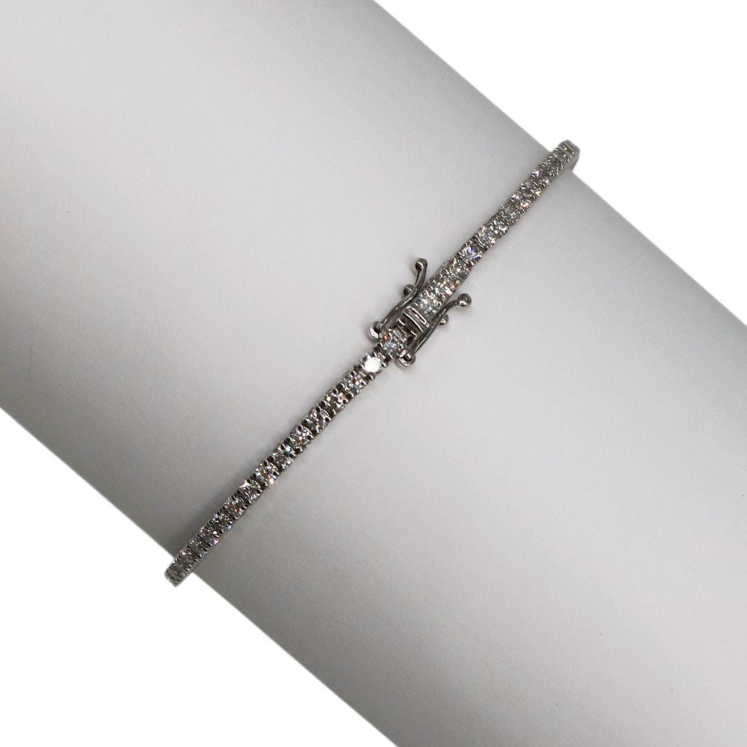 K18WG D3.01ct<br>ダイヤモンド テニスブレスレット<br>【NEW】