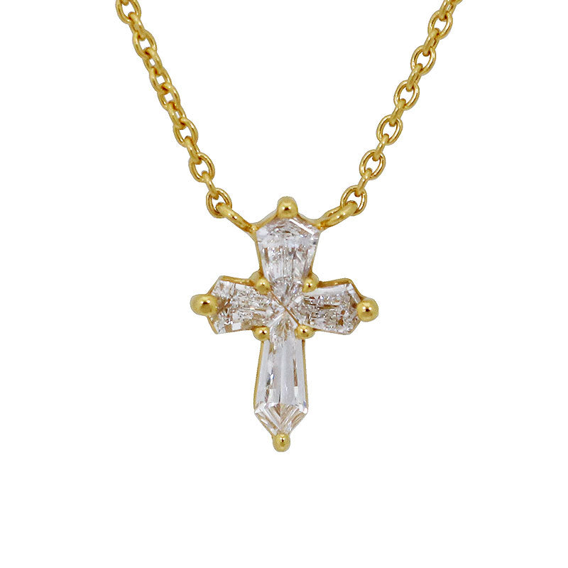 ORIGINAL JEWELRY<br>【オリジナルジュエリー】<br>K18YG/D0.285ct<BR>クロスダイヤモンド<BR>ネックレス<BR>【NEW】