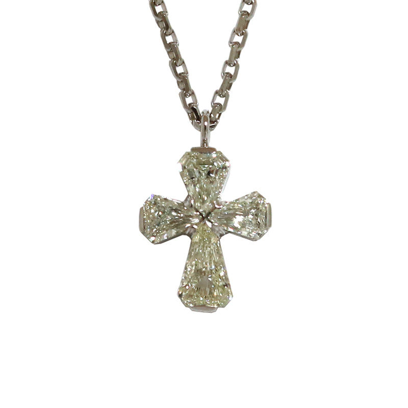 ORIGINAL JEWELRY<br>【オリジナルジュエリー】<br>PT900/K18WG D1.429ct<BR>クロス<BR>ダイヤモンドネックレス<BR>【NEW】