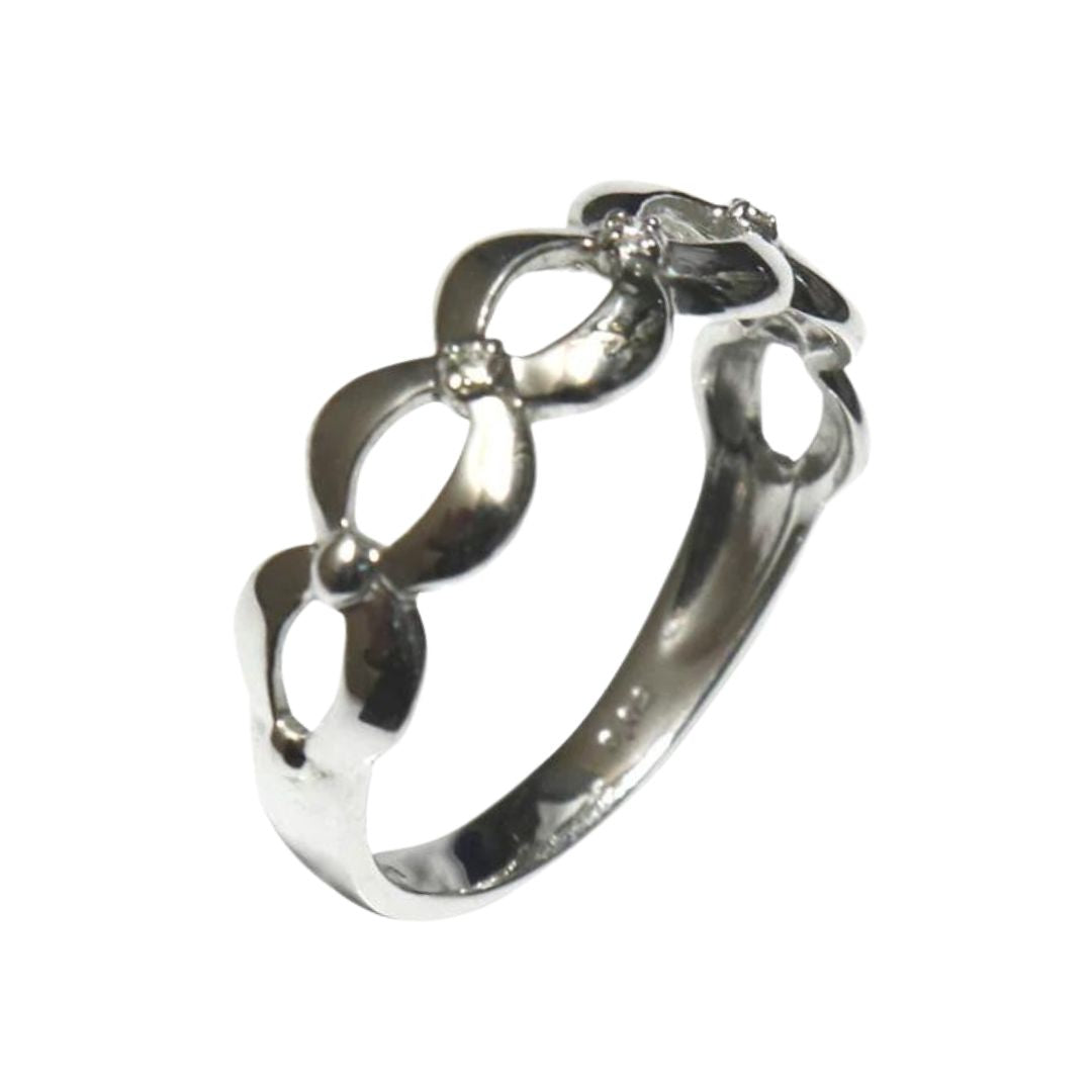 ORIGINAL JEWELRY<br>【オリジナルジュエリー】<br>K10WG/D0.02ct<BR>スリーストーン<BR>リング<BR>【未使用品】