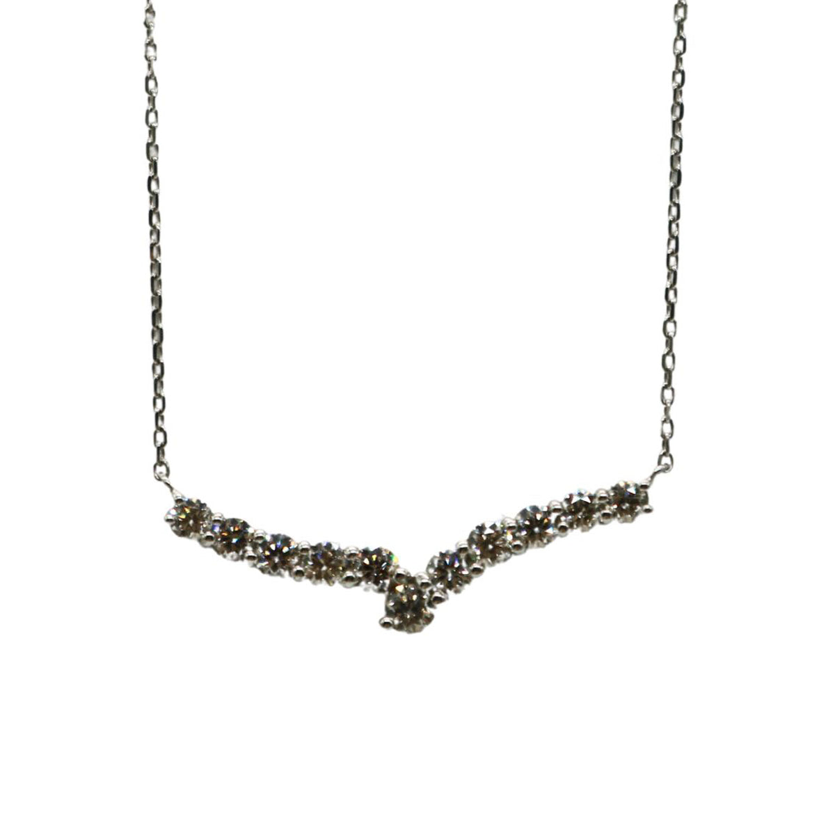 ORIGINAL JEWELRY<br>【オリジナルジュエリー】<br>PT900/D0.50ct<br>V字ダイヤモンド ネックレス<br>【NEW】