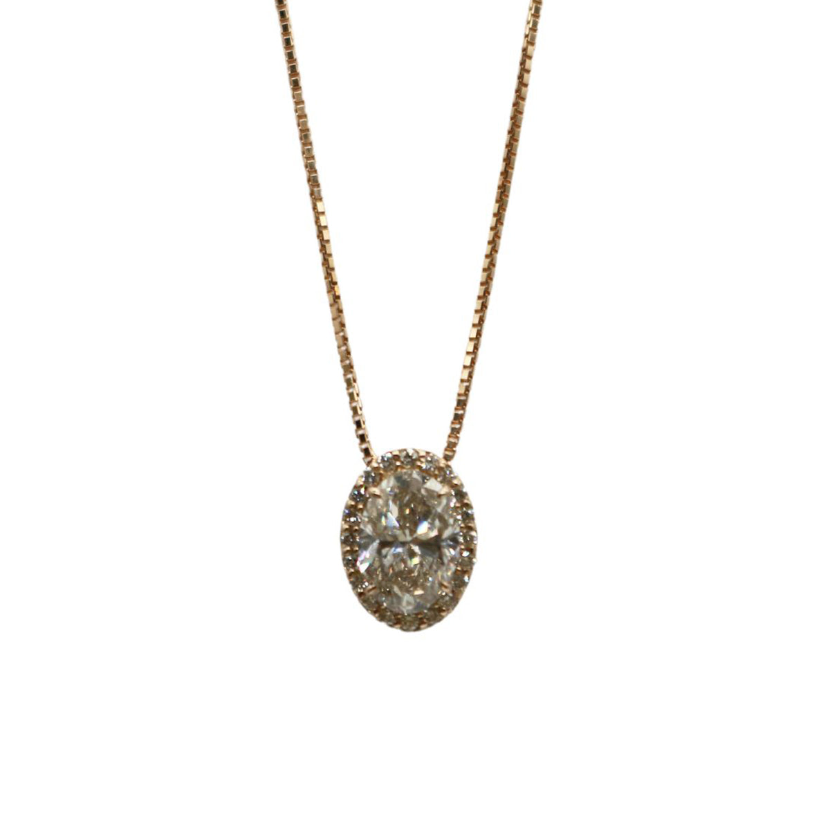 K18PG/D1.011ct D0.10ct<br>オーバルダイヤモンド ネックレス<br>【NEW】