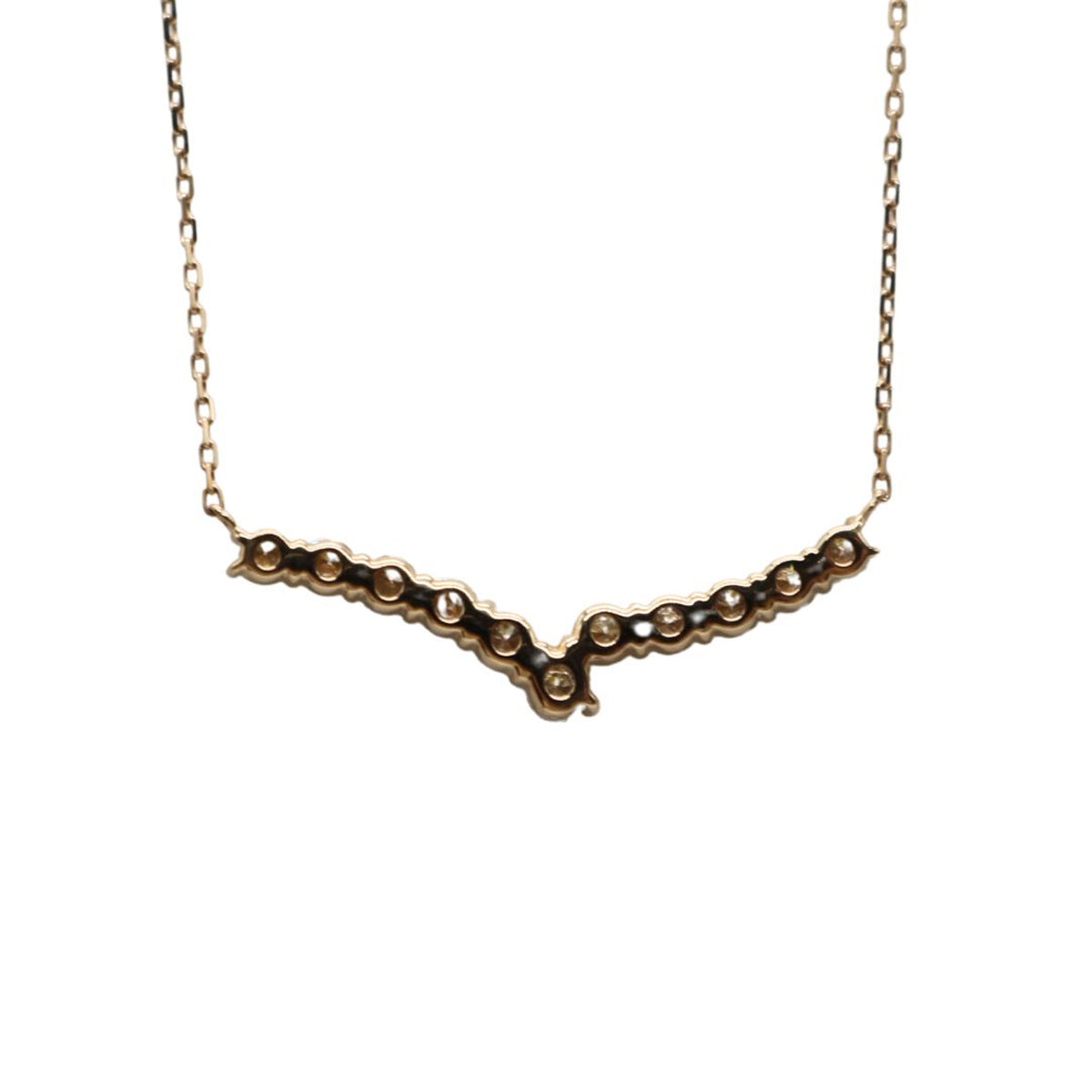 ORIGINAL JEWELRY<br>【オリジナルジュエリー】<br>K18PG/D0.50ct<br>V字ダイヤモンド ネックレス<br>【NEW】