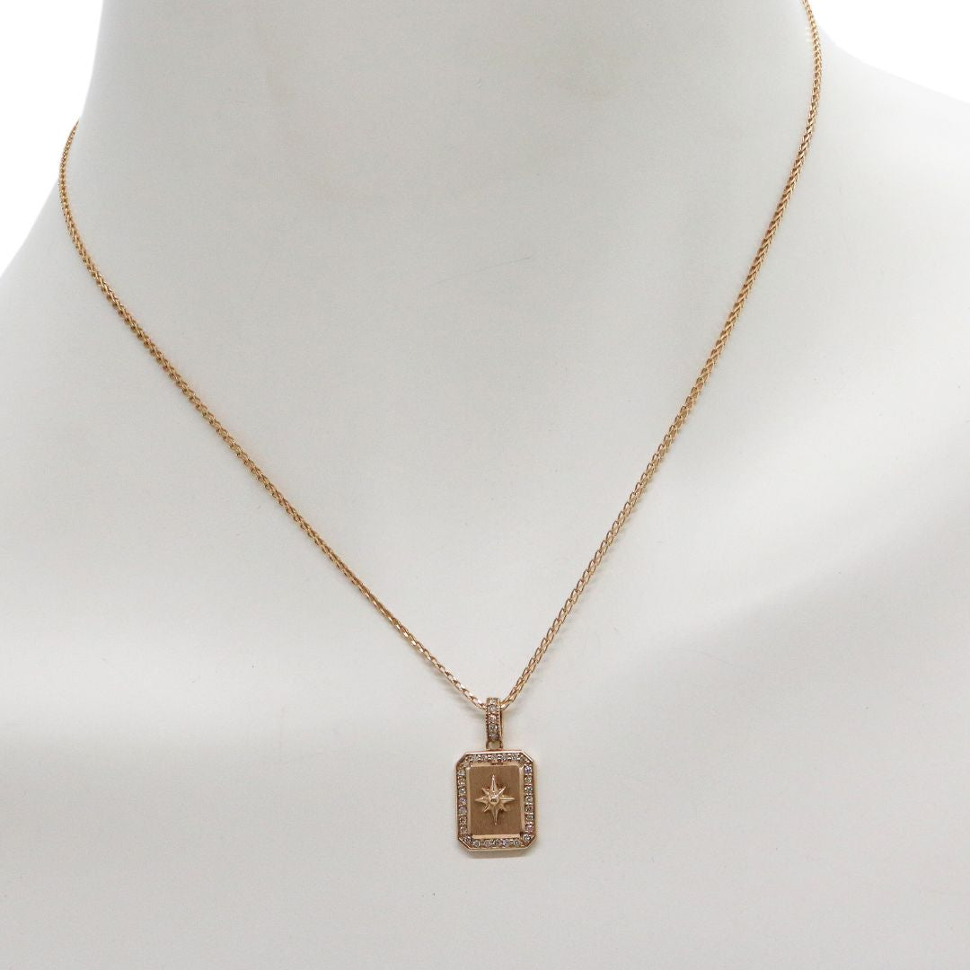 K18PG D0.15ct<br>プレート ネックレス<br>【NEW】