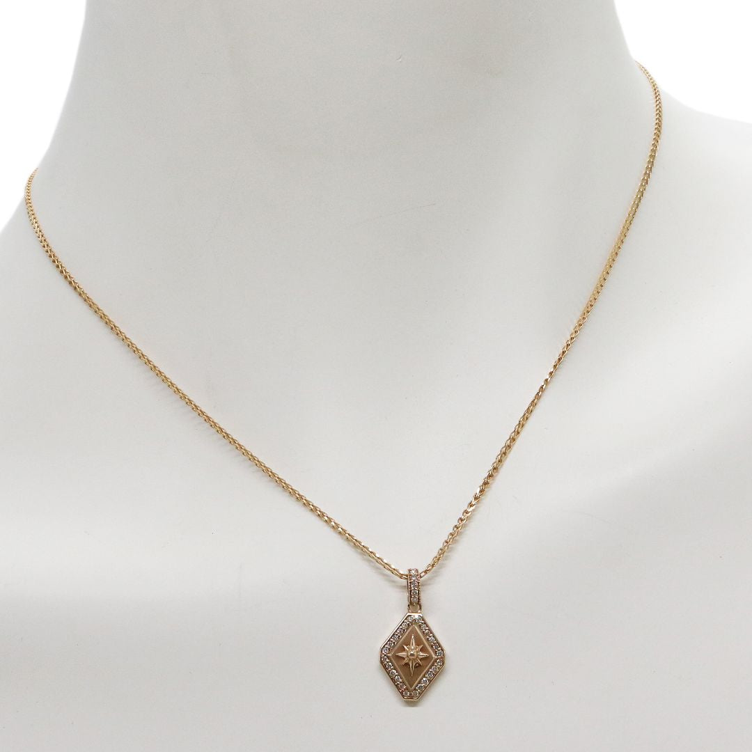 K18PG D0.13ct<br>プレート ネックレス<br>【NEW】