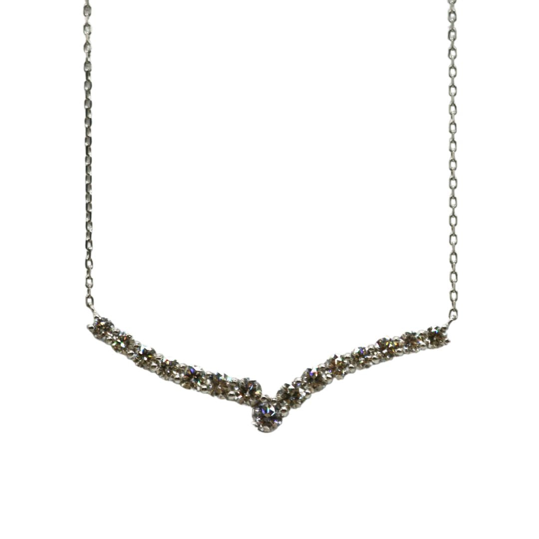 ORIGINAL JEWELRY<br>【オリジナルジュエリー】<br>PT900/D0.70ct<br>V字ダイヤモンド ネックレス<br>【NEW】