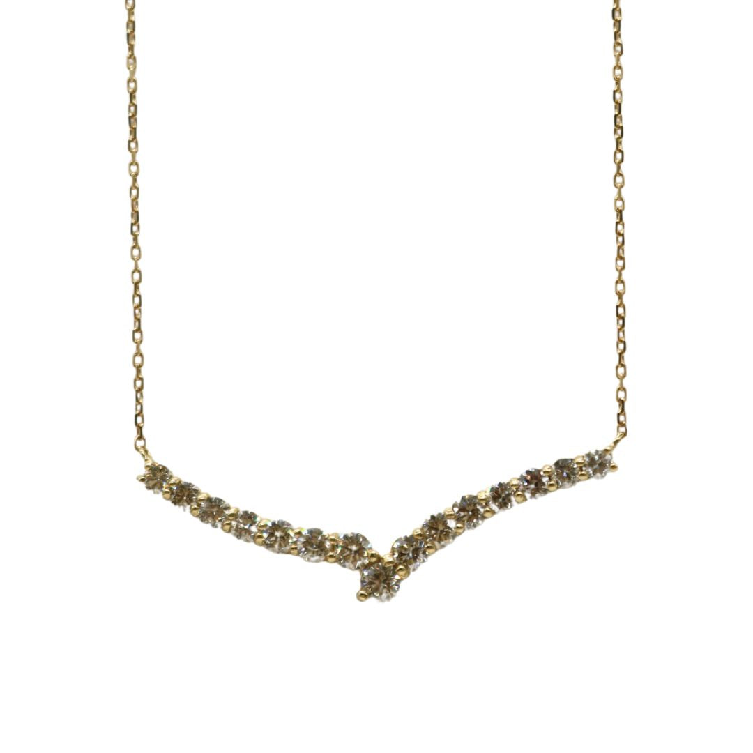 ORIGINAL JEWELRY<br>【オリジナルジュエリー】<br>K18YG/D0.70ct<br>V字ダイヤモンド ネックレス<br>【NEW】