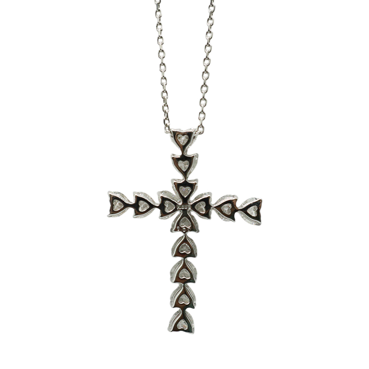 ORIGINAL JEWELRY<br>【オリジナルジュエリー】<br>K18WG/D1.00ct<br>ハートクロス<br>ダイヤモンド ネックレス<br>【NEW】
