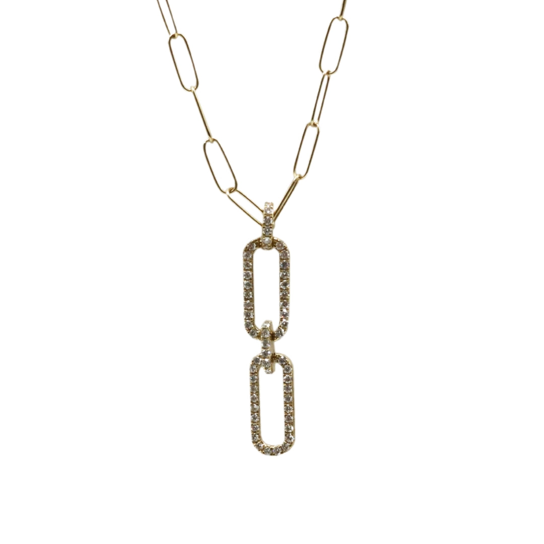 ORIGINAL JEWELRY <br>【オリジナルジュエリー】<br>K18YG D0.43ct<br>ダイヤモンド<br> ペーパークリップネックレス<br>【NEW】