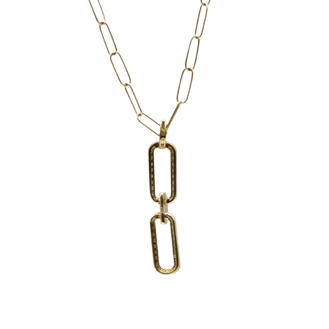ORIGINAL JEWELRY <br>【オリジナルジュエリー】<br>K18YG D0.43ct<br>ダイヤモンド<br> ペーパークリップネックレス<br>【NEW】