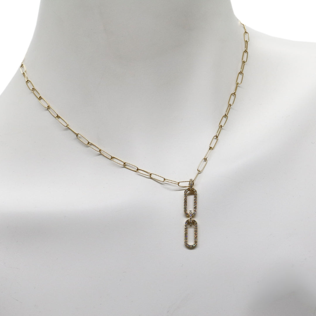 ORIGINAL JEWELRY <br>【オリジナルジュエリー】<br>K18YG D0.43ct<br>ダイヤモンド<br> ペーパークリップネックレス<br>【NEW】