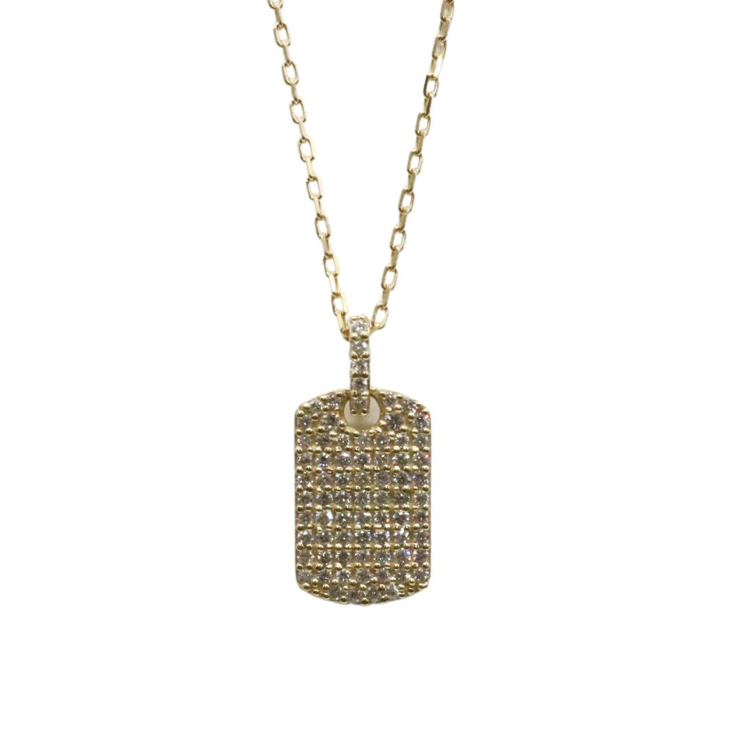 ORIGINAL JEWELRY<br>【オリジナルジュエリー】<br>K18YG/D0.32ct<br>プレートダイヤモンド ペンダント Mサイズ<br>【NEW】