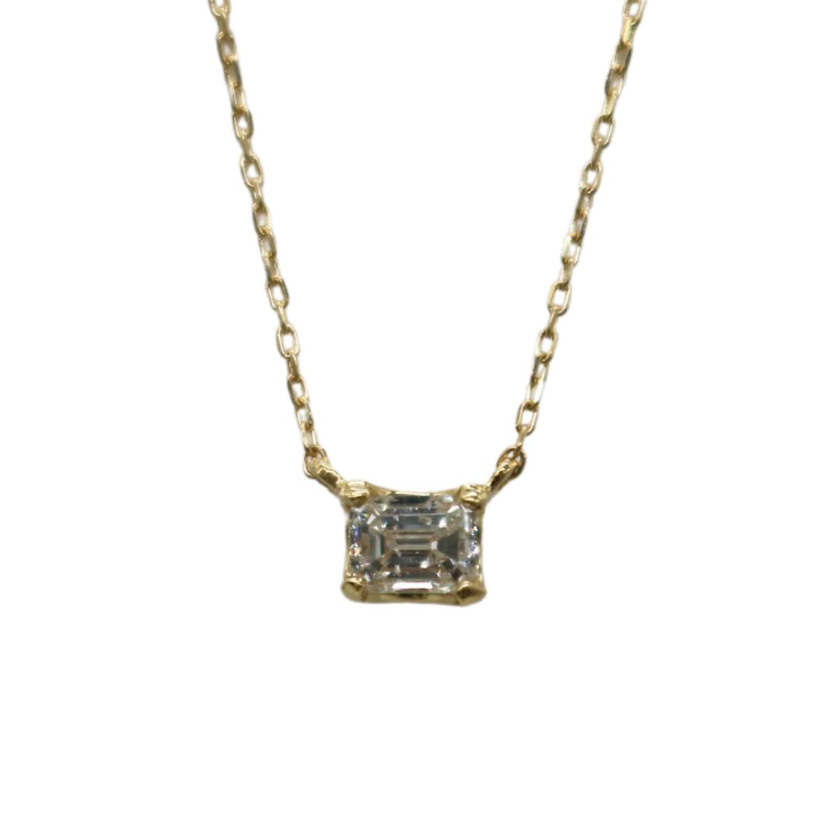 ORIGINAL JEWELRY<br>【オリジナルジュエリー】<br>K18YG/D0.22ct<br>エメラルドカット ダイヤモンド ネックレス<br>【NEW】
