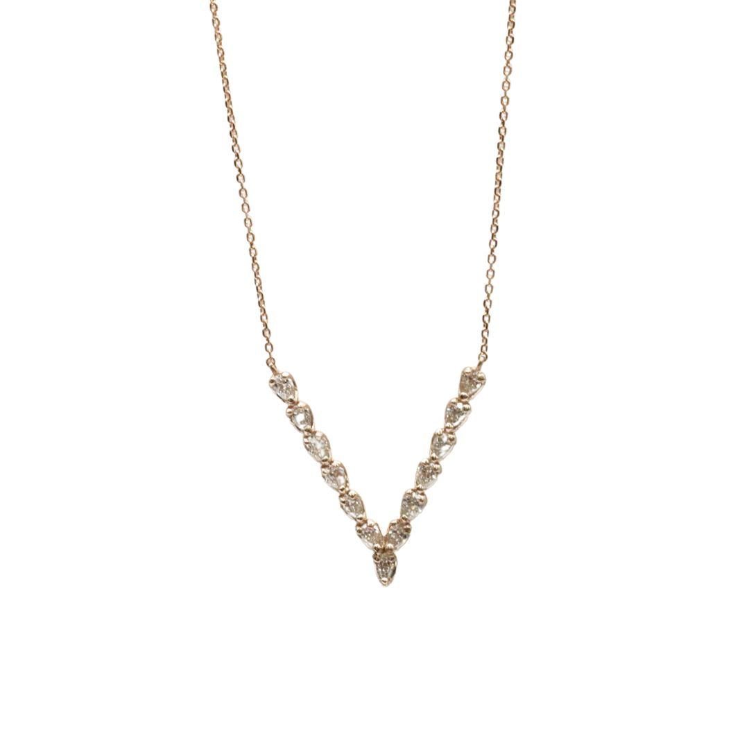 ORIGINAL JEWELRY<br>【オリジナルジュエリー】<br>K18PG/D0.54ct<br>V字ダイヤモンド ペンダント Mサイズ<br>【NEW】
