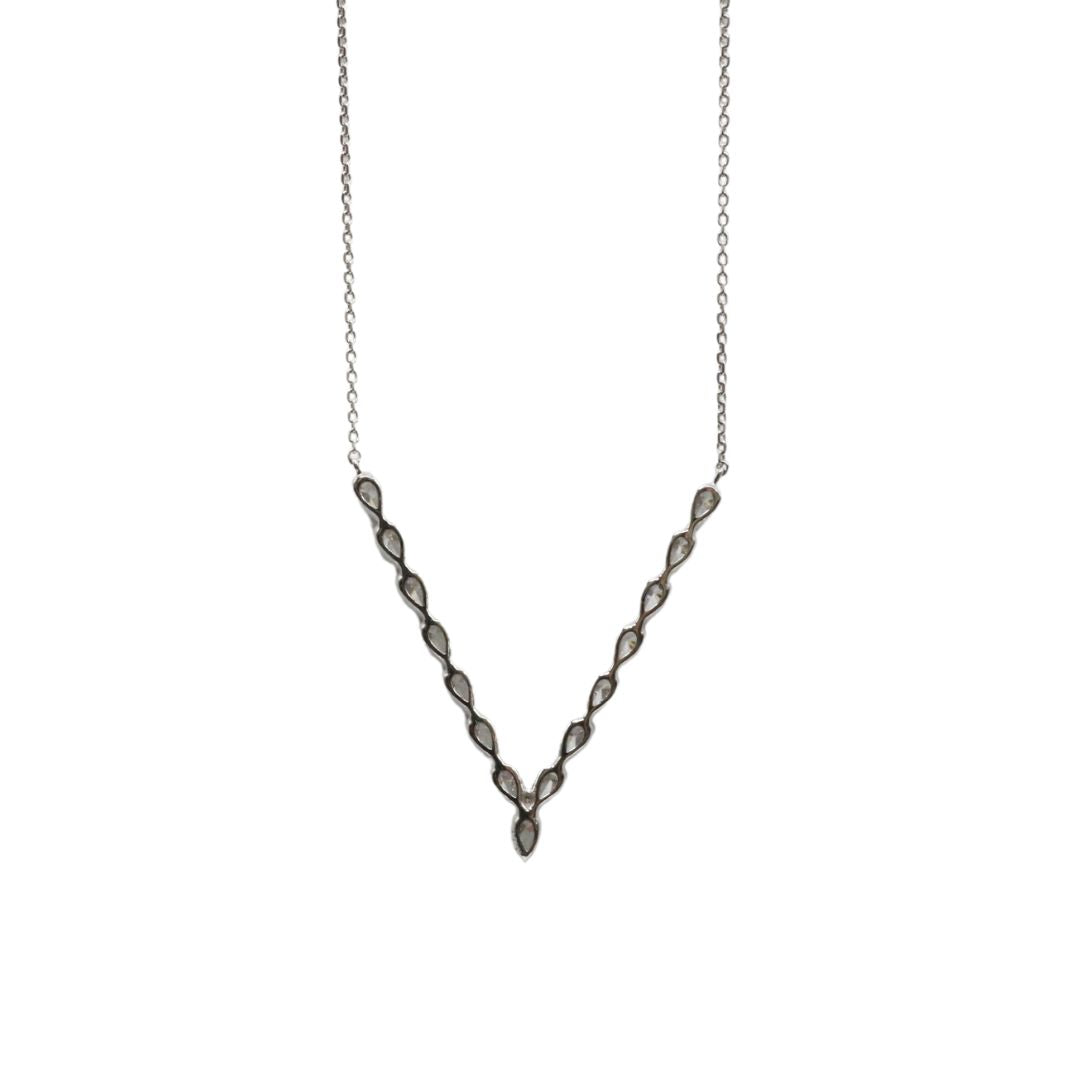 ORIGINAL JEWELRY<br>【オリジナルジュエリー】<br>K18WG/D1.05ct<br>V字ダイヤモンド ペンダント Lサイズ<br>【NEW】