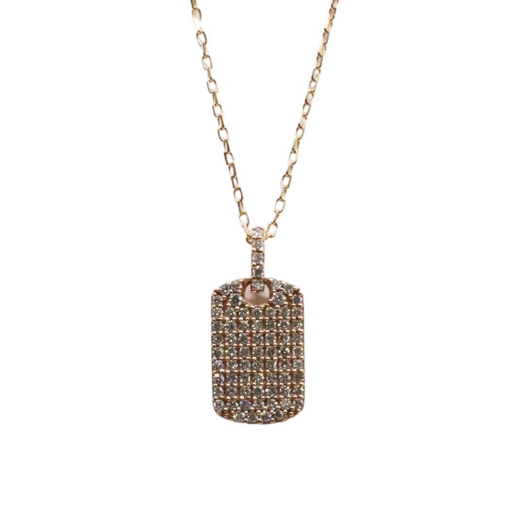 ORIGINAL JEWELRY<br>【オリジナルジュエリー】<br>K18PG/D0.32ct<br>プレートダイヤモンド ペンダント Mサイズ<br>【NEW】