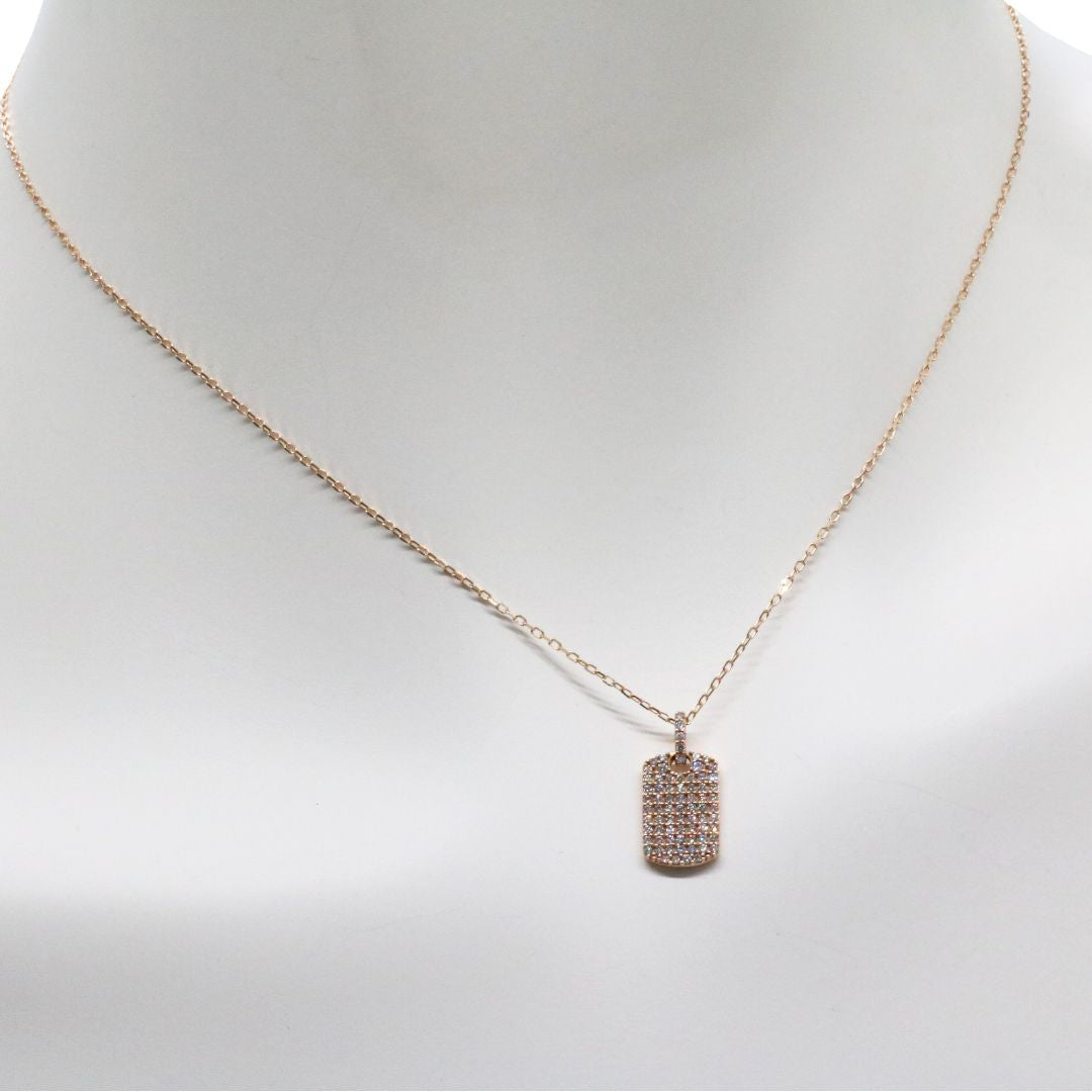 ORIGINAL JEWELRY<br>【オリジナルジュエリー】<br>K18PG/D0.32ct<br>プレートダイヤモンド ペンダント Mサイズ<br>【NEW】