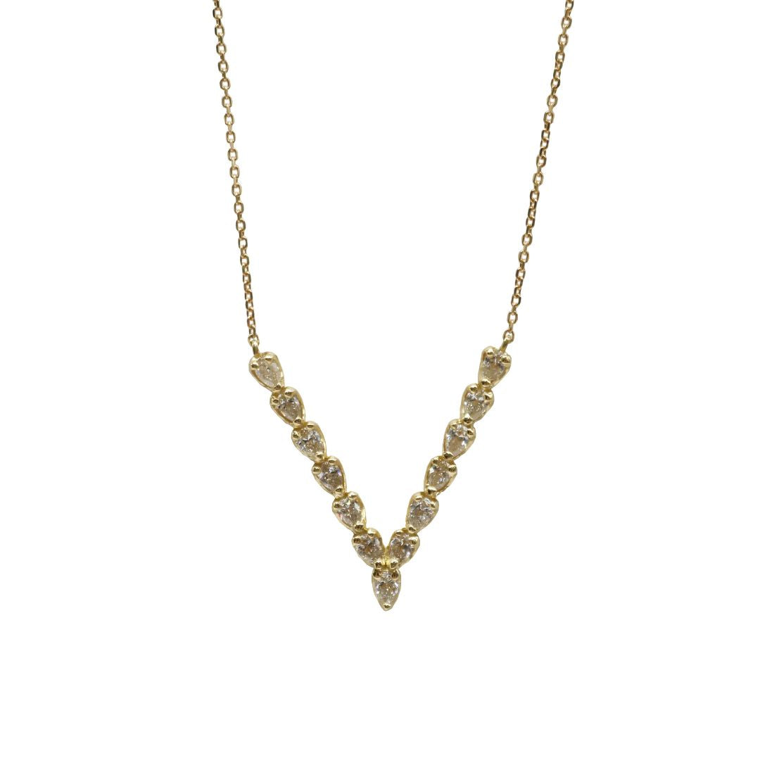 ORIGINAL JEWELRY<br>【オリジナルジュエリー】<br>K18YG/D0.54ct<br>V字ダイヤモンド ペンダント Mサイズ<br>【NEW】