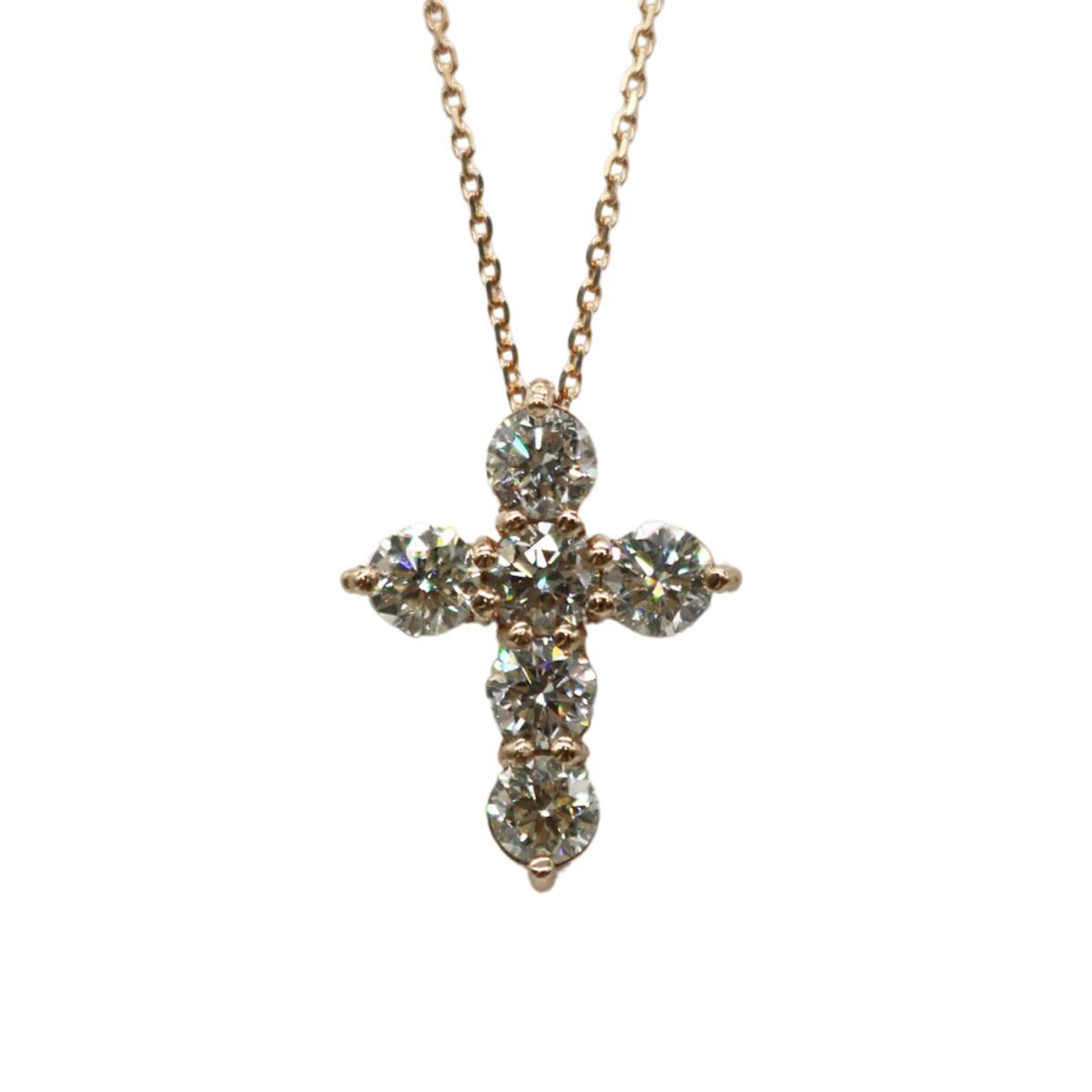 ORIGINAL JEWELRY<br>【オリジナルジュエリー】<br>K18PG/D1.11ct<br>クロスダイヤモンド ネックレス<br>【NEW】