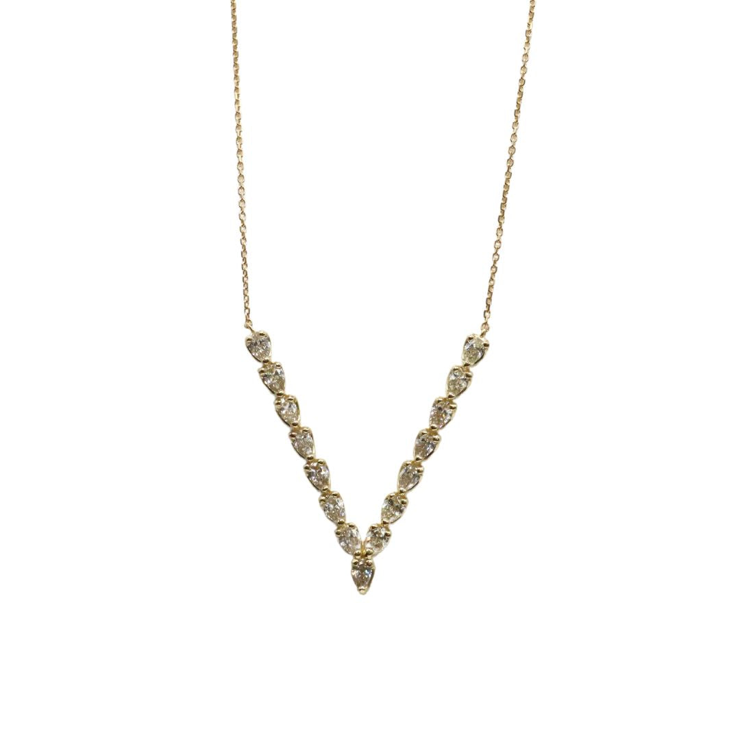 ORIGINAL JEWELRY<br>【オリジナルジュエリー】<br>K18YG/D1.06ct<br>V字ダイヤモンド ペンダント Lサイズ<br>【NEW】