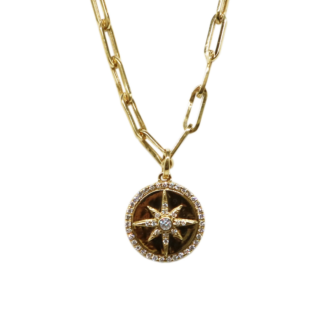 ORIGINAL JEWELRY <br>【オリジナルジュエリー】<br>K18YG D0.25ct<br>ダイヤモンド メダルネックレス<br>【NEW】