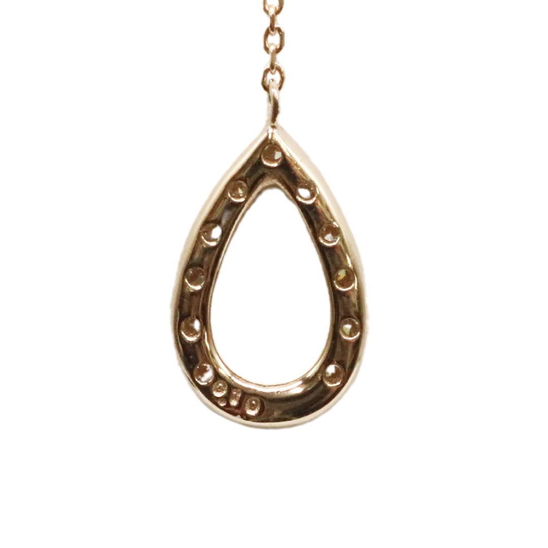 ORIGINAL JEWELRY<br>【オリジナルジュエリー】<br>K18PG/D0.10tc/D0.10ct<br>Yライン ドロップ<br>ダイヤモンド ペンダント<br>【NEW】