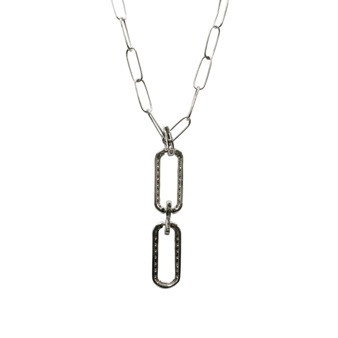 ORIGINAL JEWELRY <br>【オリジナルジュエリー】<br>K18WG D0.39ct<br>ダイヤモンド<br> ペーパークリップネックレス<br>【NEW】