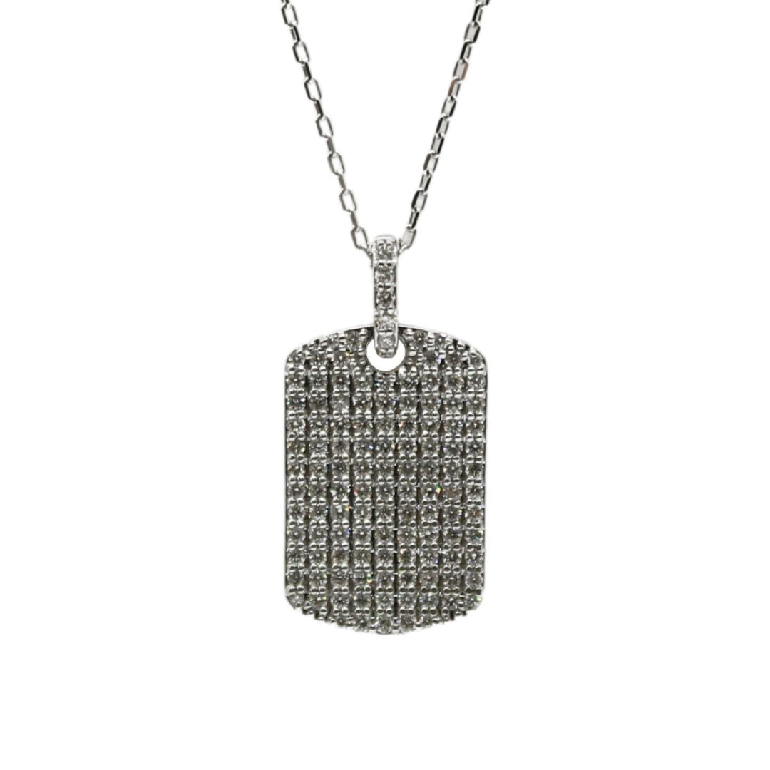 ORIGINAL JEWELRY<br>【オリジナルジュエリー】<br>K18WG/D0.850ct<br>プレートダイヤモンド<br> ペンダント Lサイズ<br>【NEW】