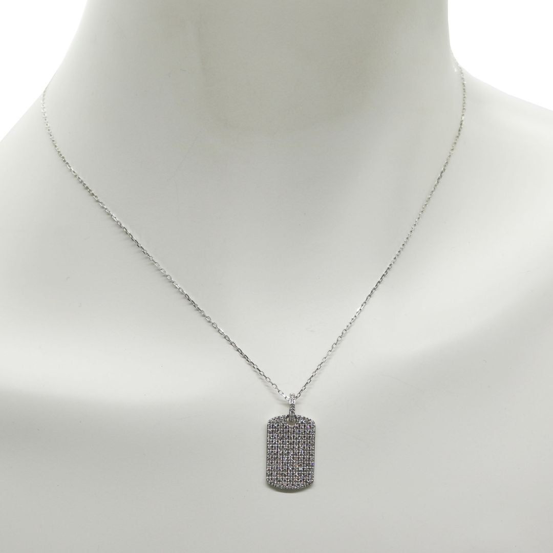 ORIGINAL JEWELRY<br>【オリジナルジュエリー】<br>K18WG/D0.850ct<br>プレートダイヤモンド<br> ペンダント Lサイズ<br>【NEW】