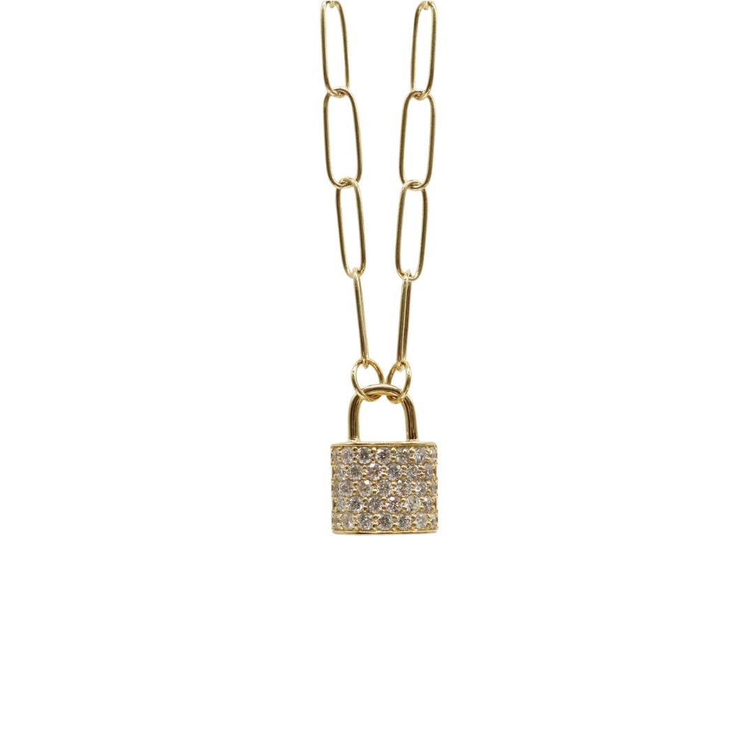ORIGINAL JEWELRY<br>【オリジナルジュエリー】<br>K18YG/D0.37ct<br>パドロックダイヤモンド ペンダント<br>【NEW】