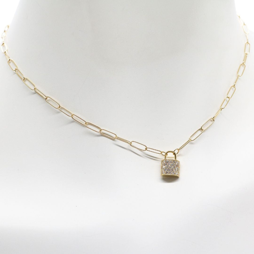 ORIGINAL JEWELRY<br>【オリジナルジュエリー】<br>K18YG/D0.37ct<br>パドロックダイヤモンド ペンダント<br>【NEW】