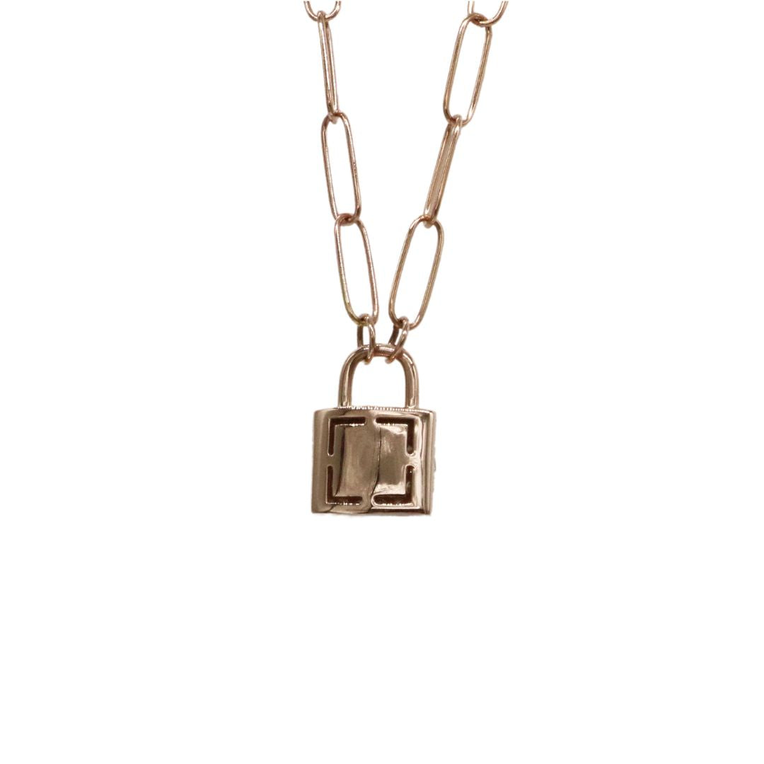 ORIGINAL JEWELRY<br>【オリジナルジュエリー】<br>K18PG/D0.38ct<br>パドロックダイヤモンド ペンダント<br>【NEW】