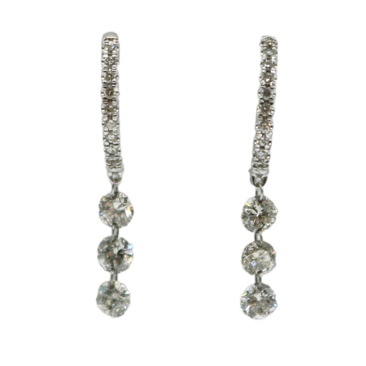 ORIGINAL JEWELRY<br>【オリジナルジュエリー】<br>K18WG/D1.18ct<br>ダイヤモンドスウィング フープピアス<br>【NEW】