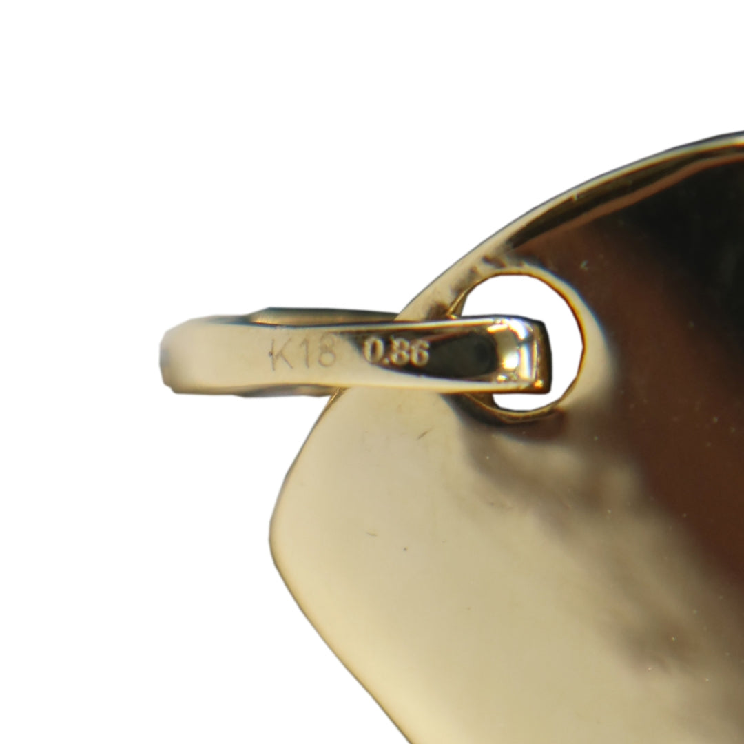 K18YG/D0.86ct<br>プレートダイヤモンド<br> ペンダントトップ Lサイズ<br>【NEW】