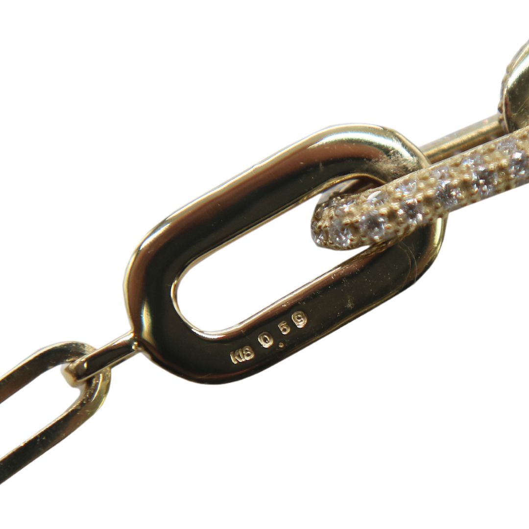 K18YG/D0.59ct<br>ペーパークリップ ブレスレット<br>【NEW】