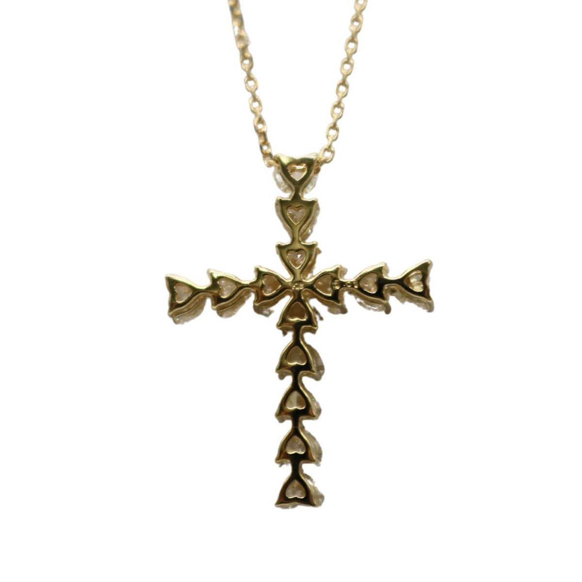 ORIGINAL JEWELRY<br>【オリジナルジュエリー】<br>K18YG/D1.01ct<br>ハートクロスダイヤモンドネックレス<br>【NEW】
