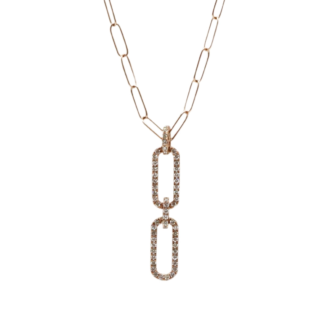 ORIGINAL JEWELRY <br>【オリジナルジュエリー】<br>K18PG D0.44ct<br>ダイヤモンド<br> ペーパークリップネックレス<br>【NEW】