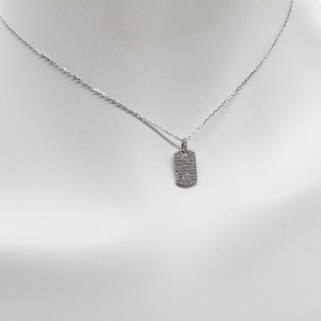 ORIGINAL JEWELRY<br>【オリジナルジュエリー】<br>K18WG/D0.32ct<br>プレートダイヤモンド ペンダント Mサイズ<br>【NEW】