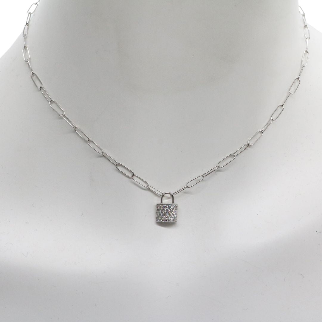 ORIGINAL JEWELRY<br>【オリジナルジュエリー】<br>K18WG/D0.36ct<br>パドロックダイヤモンド ペンダント<br>【NEW】