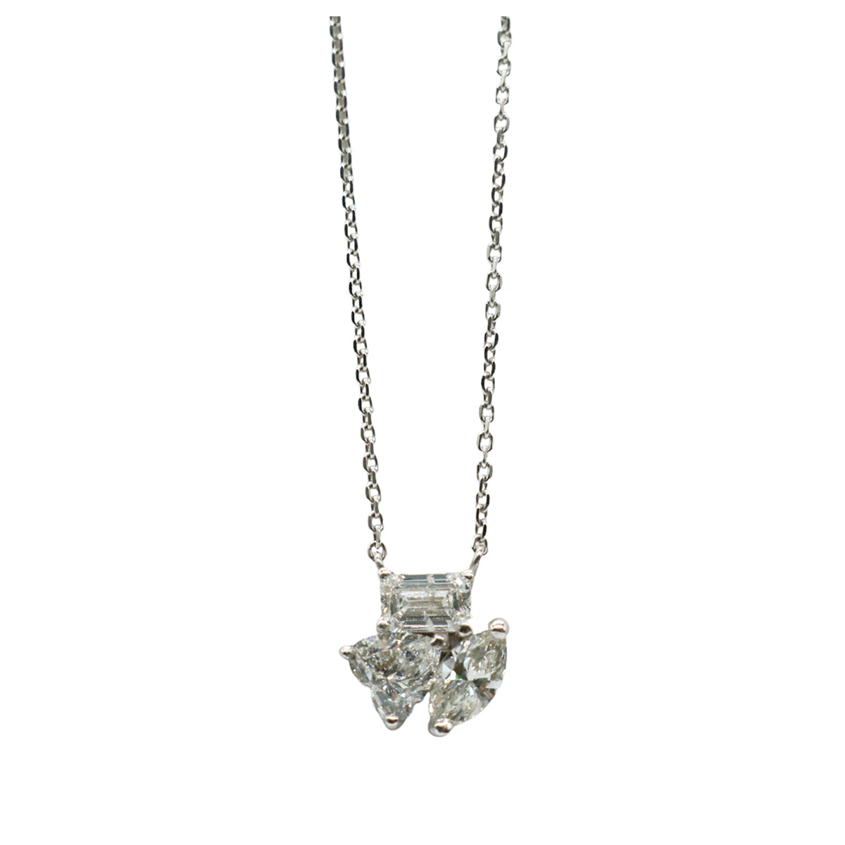 ORIGINAL JEWELRY<br>【オリジナルジュエリー】<br>K18WG/D0.67ct<br>3粒ダイヤモンド　ネックレス<br>【NEW】