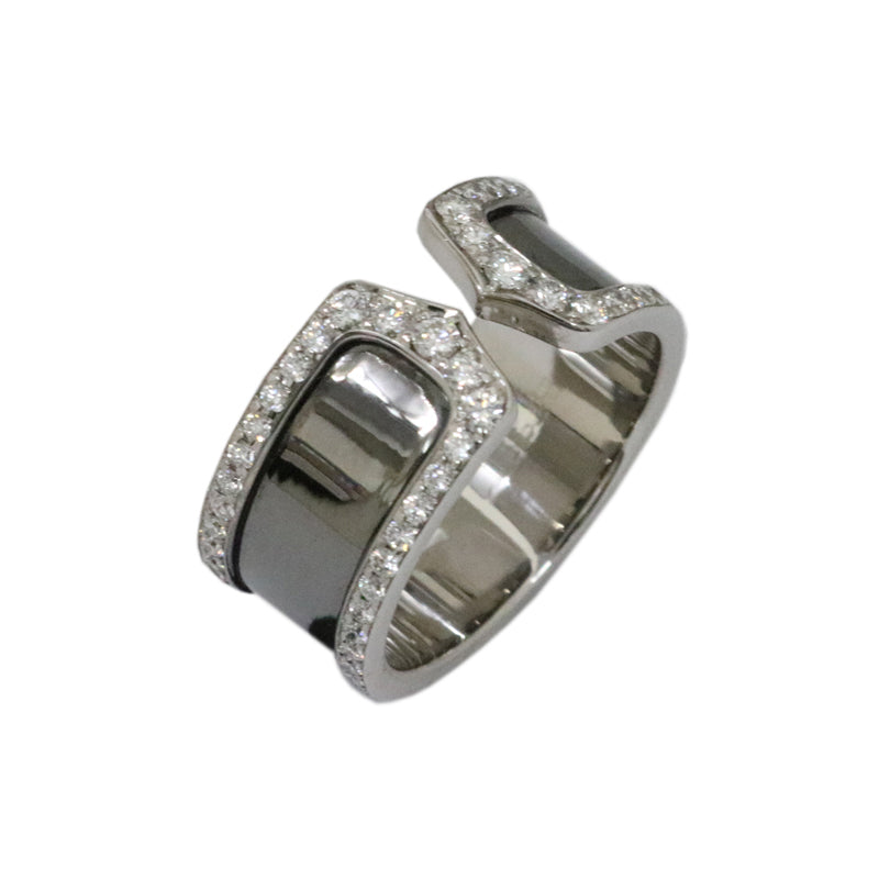 Cartier カルティエ<br>K18WG×ブラックラッカー<BR>C2リング<BR>【USED】